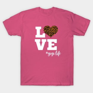 Love Gigi Life Leopard Print Heart T-Shirt